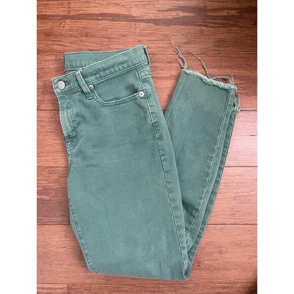 Gap 1969 Collection Green True Skinny Denim Jeans Pants 28R - Picture 2 of 6